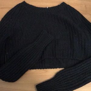 Cropped black sweater
